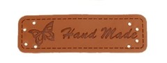 Нашивки Hand Made 1,5х5 беж, кожа