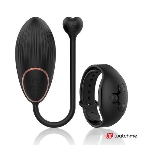 Черное виброяйцо с пультом-часами Anne s Desire Vibro Egg Wireless Watchme - DreamLove D-227088