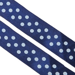 Лента атласная горох, ш. 2,5 см, т.синий