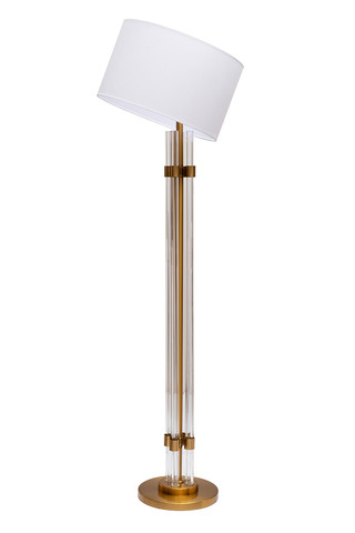 Торшер h166см Garda Decor со стеклянным основанием и белым плафоном
