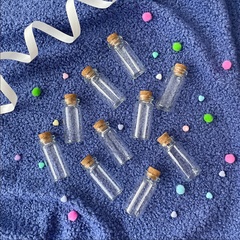 Баночки-бутылочки для хранения с пробкой, прозрачные, 14 мл, 6*2,2*2,2 см, набор 10 шт.