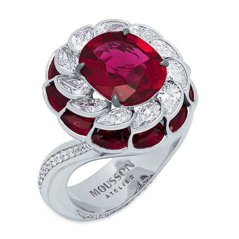 Кольцо с Рубинами и Бриллиантами, R0119-0/1