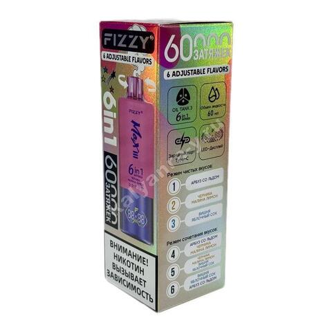 Fizzy Max III (6 в 1) 60000 затяжек - Черника Малина Лимон (микс №11)