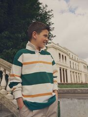 Поло с длинным рукавом для мальчика Next 981-003, Белый, Зеленый, Желтый