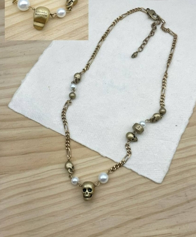 83234- Колье цепочка Alexander McQueen с жемчугом и черепом