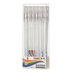 Ручка гелевая, Basir, белые чернила, прозрачный корпус, 12 шт