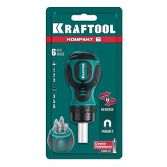 KRAFTOOL Kompakt-6, 6 предм., с битами, реверсивная отвертка (26190-H7)
