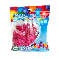 
          Шар воздушный металлик Alingar, №10, розовый, 100шт/уп, пакет с европодвесом