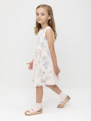 платье  для девочки  КР 5734/розовый,полевые бабочки к553