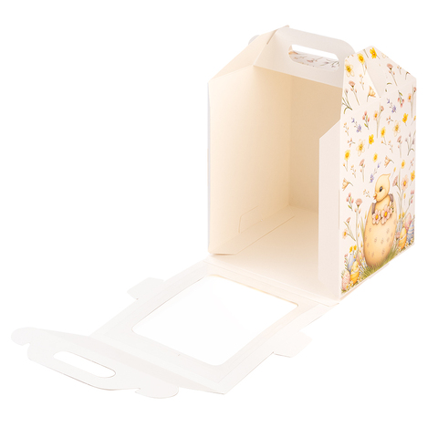 Коробка для кулича с окном (загрузка спереди), 