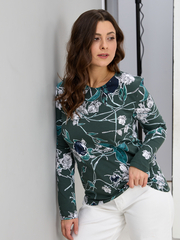 Лонгслив ЛНкл-081/зеленый-плетистаяроза