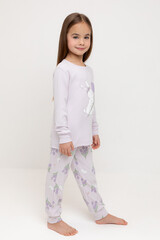 пижама  для девочки  К 1541/нежная сирень,зайчики и тюльпаны
