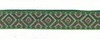 Тесьма жаккард, 9370, ш. 1,8 см, зелёный с белым