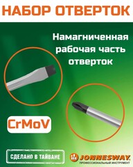 Jonnesway D04PP16S Набор отверток стержневых FULL STAR, 16 предметов 47914