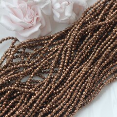 Гематин гематит, граненый шарик, 3 мм, шоколад, 1 нить, ГМ092