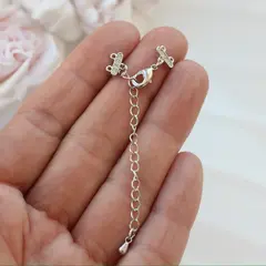 Замочек карабин с коннектором 10*5 мм для многорядных колье, 2 нити, родий. З107