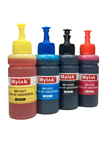 Чернила универсальные MyInk для HP водные (Dye), комплект 4 цвета по 100 мл