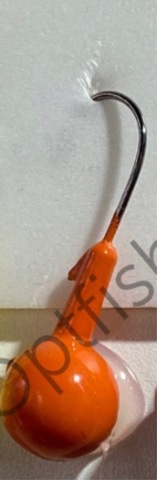 Джиг головка шар крашеный крючок Kumho2412 (Корея) 1гр (уп.10шт) цв.оранжевый разм.4