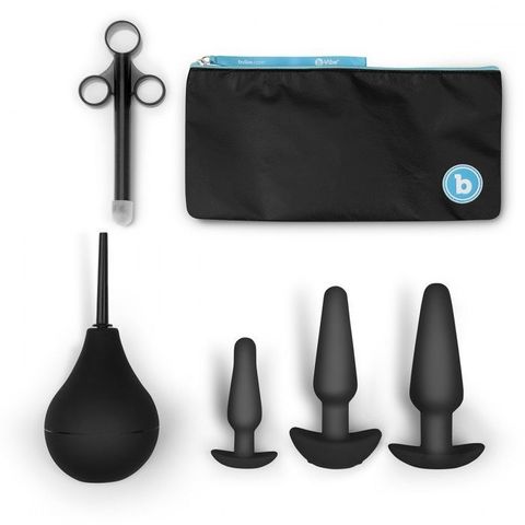 Набор в черном цвете для анальных игр ANAL EDUCATION SET - b-Vibe BV-012-BLK