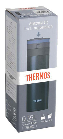 Термос для напитков Thermos JNS-350-BK 0.35л. черный/синий картонная коробка (924650)
