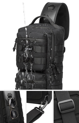 Картинка рюкзак однолямочный Ozuko 9661 camo - 2