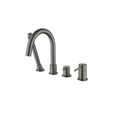 Aquatek AQ1348BGM AQ1348BGM ЕВРОПА смеситель на борт ванны на 4 отв., шлиф. черный хром