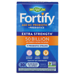 Nature's Way, Fortify, Age 50+ Probiotic + Prebiotics, Extra Strength, 30 Delayed-Release Veg. Capsules