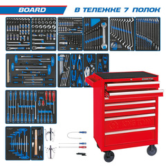 KING TONY (934-325MRV) Набор инструментов "BOARD" в красной тележке, 325 предметов