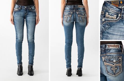 Rock Revival | Джинсы женские NECTARINE S202 SKINNY RP2727S202 перед сзади и детали