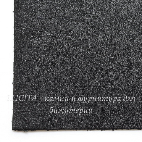 Кожа натуральная, черная, лист 21х15 см