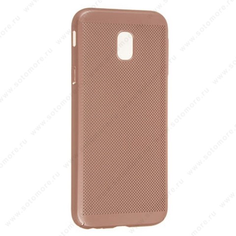 Накладка пластиковая перфорированная для Samsung Galaxy J3 J330 2017 розовый