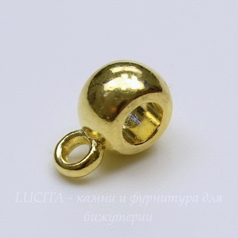 Бейл гладкий (цвет - золото) 9х4 мм, 5 штук