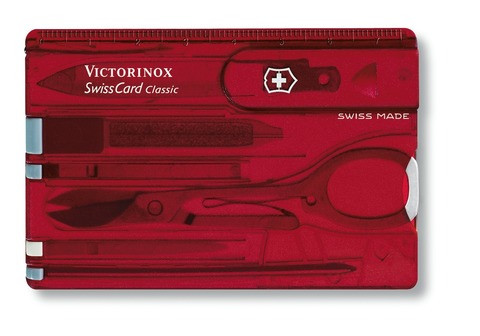 Швейцарская карта Victorinox SwissCard Classic Red (0.7100.T) красная полупрозрачная - Wenger-Victorinox.Ru