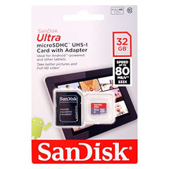 Карта памяти SanDisk Ultra microSDHC UHS-I 32GB Class10 80MB/s