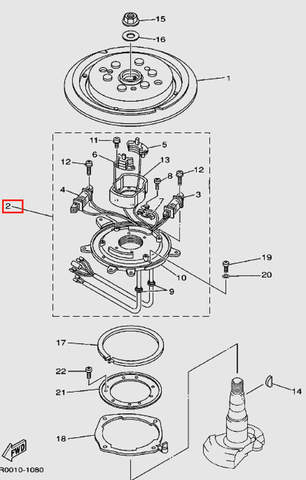 Основание магнето в сборе для лодочного мотора Т30 Sea-PRO