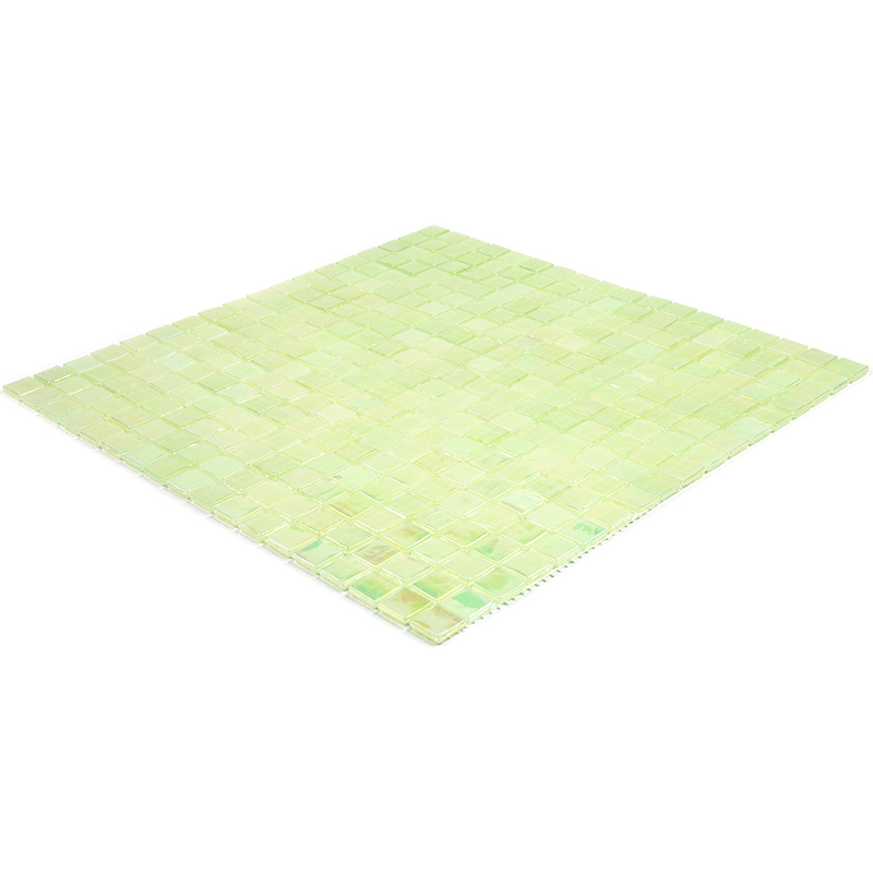 NN83 Мозаика одноцветная чип 15 стекло Alma Mono Color зеленый светлый квадрат глянцевый перламутр