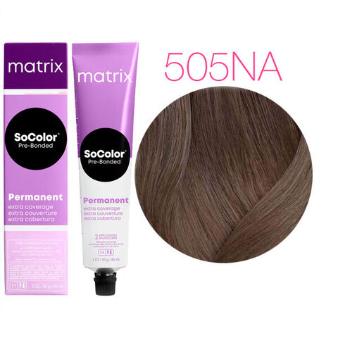 Matrix Socolor Pre-Bonded 505NA (Светлый шатен натуральный пепельный) - Крем-краска для седых волос