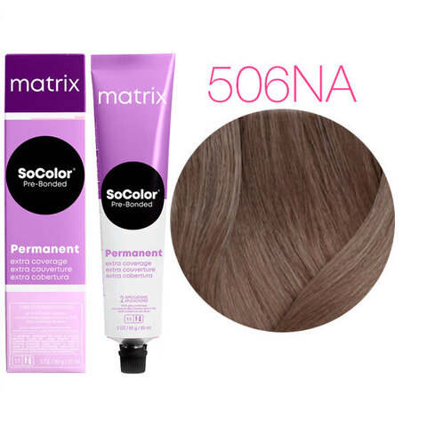 Matrix Socolor Pre-Bonded 506NA (Темный блондин натуральный пепельный) - Крем-краска для седых волос