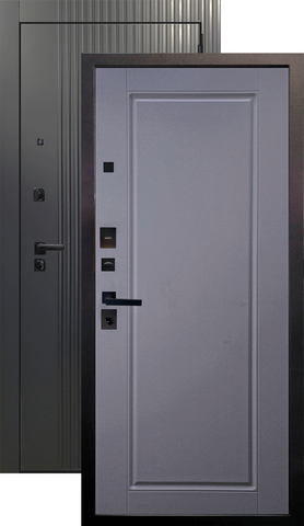 Теплая дверь входная Аргус Блэк 2П Фрейда/Тревор, 2 замка, 2 мм металл, (черный кварц+силк маус)