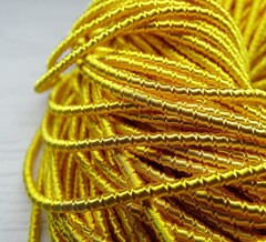 ТБ006НН2 Трунцал (канитель) фигурный "бамбук", цвет: желтый, размер: 2 мм, 5 гр.