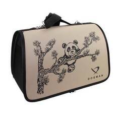 Dogman сумка-переноска Лира №3 бежевая панда 43*27*27см