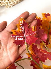 Клён осенний, зелень искусственная, декоративный букет 29 см., набор 3 букета