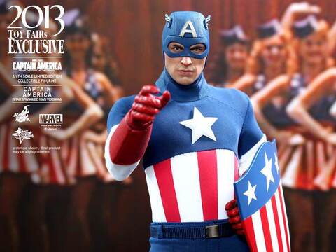 Фигурка Капитан Америка Звездно-полосатый флаг из фильма Первый мститель Hot Toys 1/6