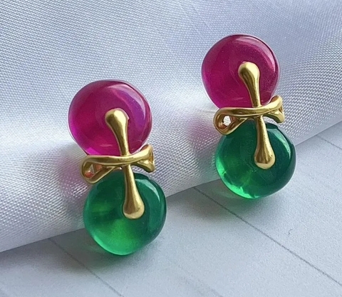 Серьги-пусеты TORY BURCH двухцветные