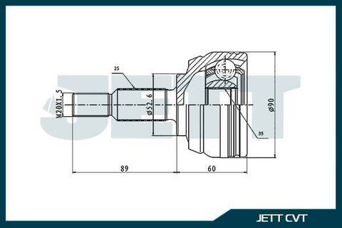ШРУС внешний JETT V43-0148