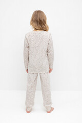 пижама  для девочки  К 1561/сливочный,лепестки цветов