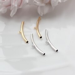 Трубочка с петелькой, спейсер, 39*3 мм, позолота, П794