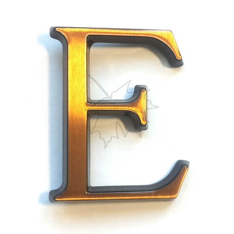 Бронзовая буква Е на памятник высотой 5см, Caggiati