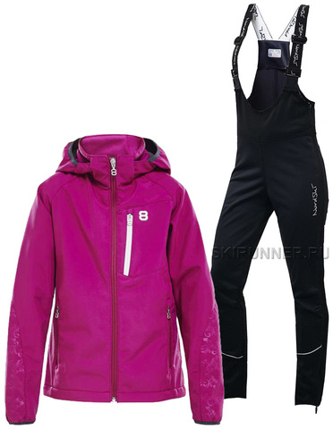 Детский утеплённый лыжный костюм 8848 Altitude Castie Softshell + Nordski Active