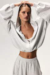 Толстовка на молнии Светло-серый меланж